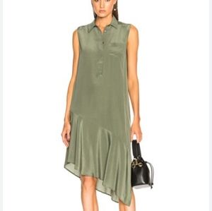 Equipment Olive Green Midi Dress